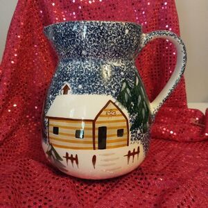 The Cook's Bazaar Gourmet Collection Ceramic Pitcher 2 Quart Country Cabin Decor